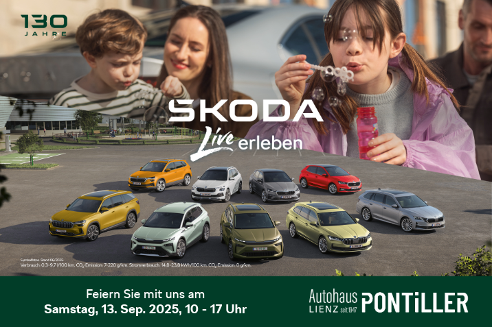 130 Jahre Skoda Familienfest live erleben 2025 Autohaus Pontiller 13. September 2025